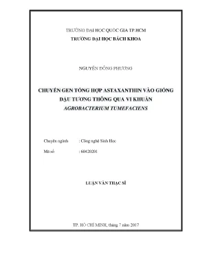Nghiên cứu chuyển gen astaxanthin vào đậu tương qua