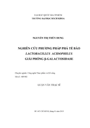 Nghiên cứu phương pháp phá tế bào Lactobacillus 