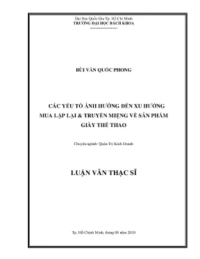 Yếu tố ảnh hưởng đến xu hướng mua giày thể thao qua