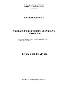 Nghiên cứu chế tạo gạch không nung từ bùn đỏ trong công 