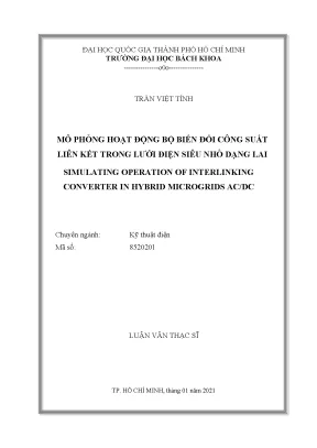Mô phỏng bộ biến đổi công suất trong lưới điện siêu nhỏ