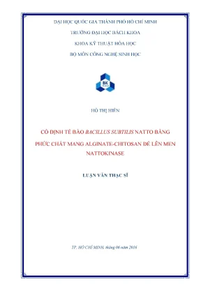 Nghiên cứu cố định tế bào Bacillus subtilis natto bằng