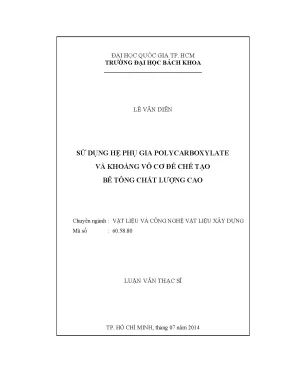 Bê Tông Chất Lượng Cao Với Phụ Gia Polycarboxylate Và 