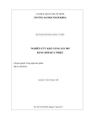Nghiên cứu khả năng sấy bơ bằng hơi quá nhiệt trong công