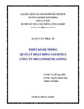 Thiết kế hệ thống quản lý logistics cho công ty Mio 