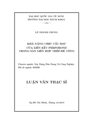 Khả năng chịu cắt dọc của liên kết perfobond trong sàn 