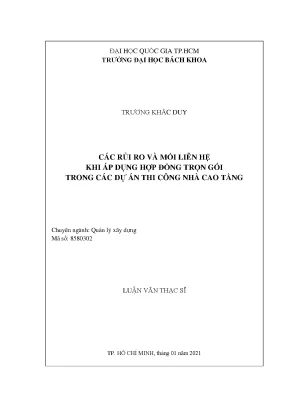 Quản lý rủi ro trong hợp đồng trọn gói cho dự án nhà cao