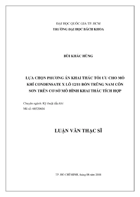 Phương án khai thác tối ưu cho mỏ khí condensate x lô 12