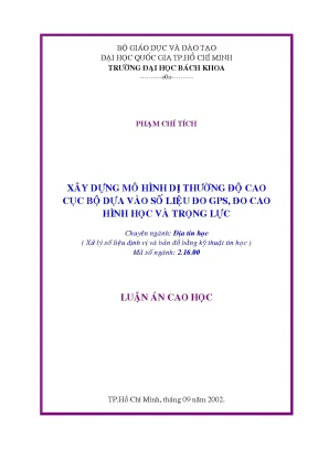 Mô Hình Dị Thường Độ Cao Cục Bộ Từ Dữ Liệu GPS và Trọng Lực