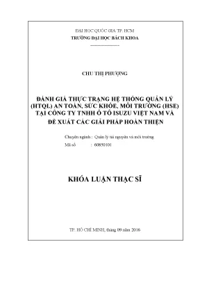 Đánh giá hệ thống quản lý an toàn sức khỏe môi trường