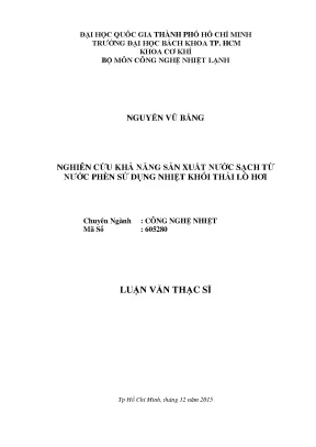 Nghiên cứu sản xuất nước sạch từ nước phèn bằng nhiệt 