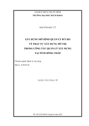 Mô Hình Quản Lý Rủi Ro Trong Xây Dựng Đô Thị Tại Đồng Tháp