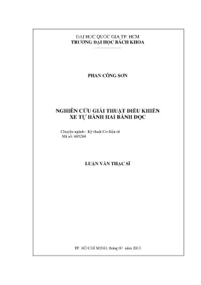 Nghiên cứu giải thuật điều khiển cho xe tự hành 2 bánh