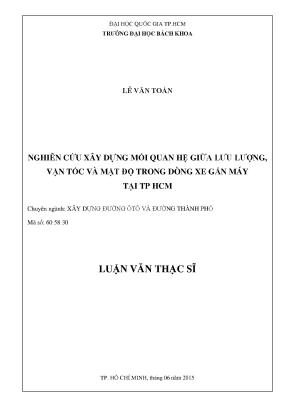 Nghiên cứu mối quan hệ giữa lưu lượng, vận tốc và mật độ 
