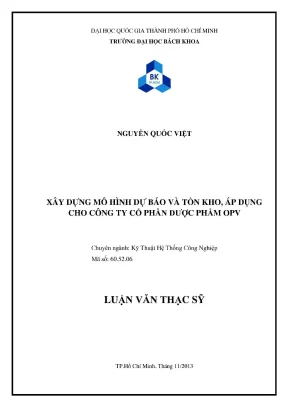 Mô Hình Dự Báo và Quản Lý Tồn Kho Trong Ngành Dược Phẩm