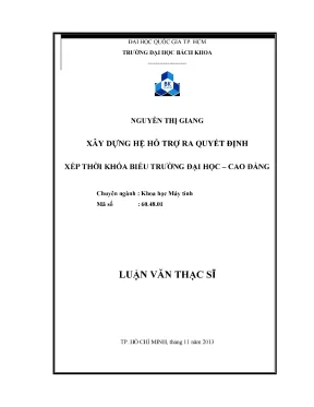 Hệ thống hỗ trợ ra quyết định xếp thời khóa biểu cho