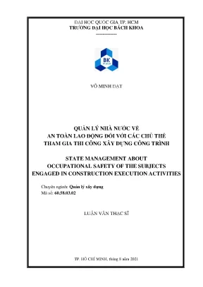Quản lý an toàn lao động trong xây dựng: Nghiên cứu thạc
