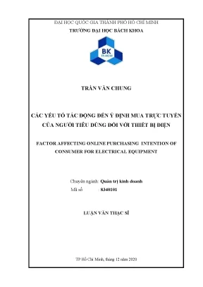 Yếu tố ảnh hưởng đến ý định mua sắm trực tuyến thiết bị