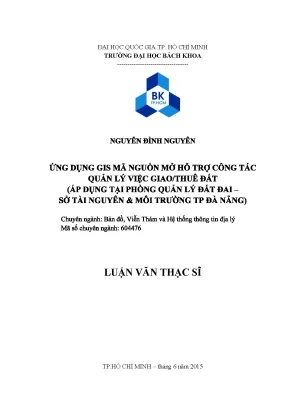 Ứng dụng GIS mã nguồn mở trong quản lý giao thông qua 