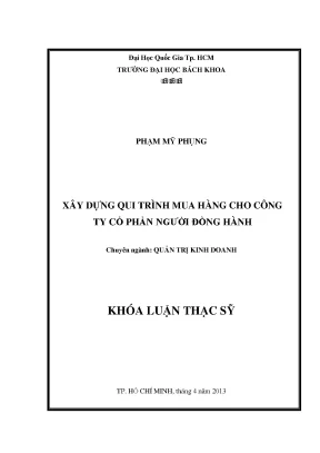 Quy trình mua hàng hiệu quả cho công ty cổ phần Người