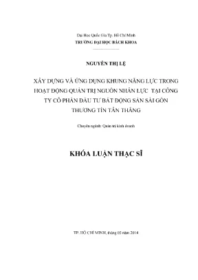 Khung Năng Lực Trong Quản Trị Nguồn Nhân Lực Tại Công Ty