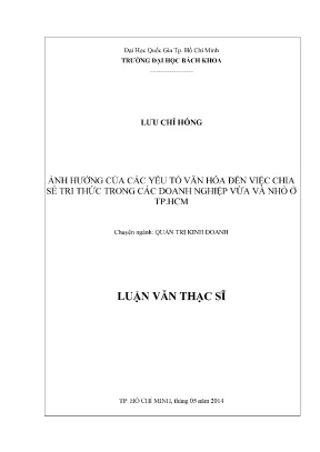 Ảnh hưởng văn hóa đến chia sẻ tri thức trong doanh