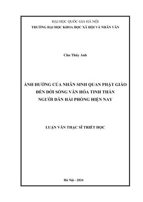 Ảnh hưởng của nhân sinh quan Phật giáo đến văn hóa tinh 