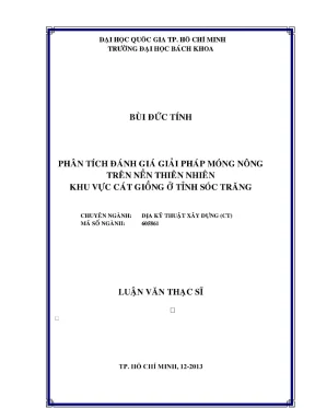 Phân Tích Giải Pháp Móng Nông Trên Nền Cát Giồng Tại Sóc