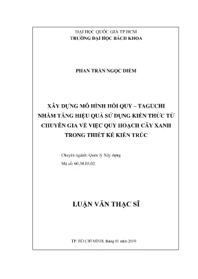 Mô Hình Hồi Quy Taguchi Tăng Hiệu Quả Quy Hoạch Cây Xanh