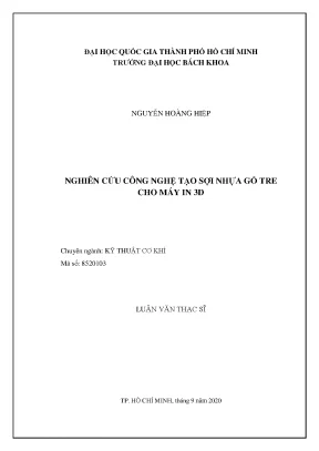 Nghiên cứu công nghệ sợi nhựa gỗ tre cho máy in 3D trong