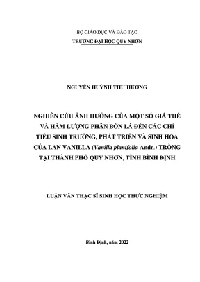 Nghiên cứu ảnh hưởng của giá thể và phân bón lá đến sự 