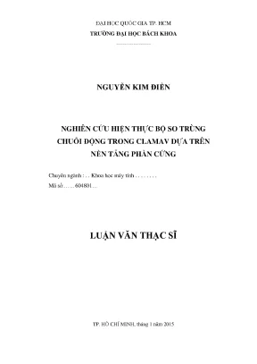 Nghiên cứu bộ so trùng chuỗi động trong ClamAV trên nền