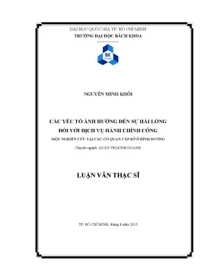 Nghiên cứu sự hài lòng với dịch vụ hành chính công tại