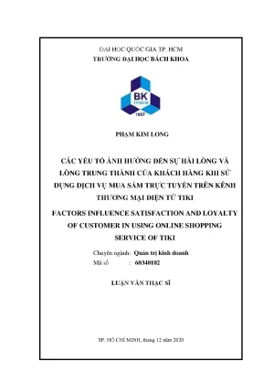 Yếu tố ảnh hưởng đến sự hài lòng và lòng trung thành của