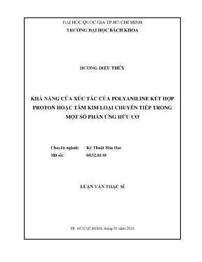 Khả năng xúc tác của polyaniline trong phản ứng hữu cơ
