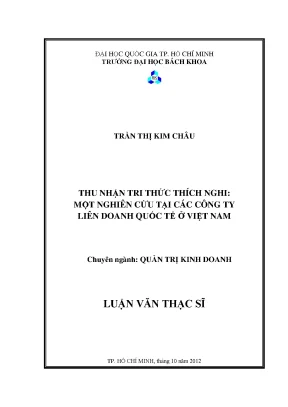 Nghiên cứu trí thức và thích nghi trong quản trị kinh