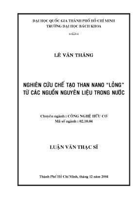 Nghiên cứu chế tạo than nano lỏng từ nguyên liệu trong nước