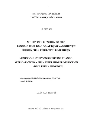 Nghiên cứu diễn biến bờ biển Phan Thiết bằng mô hình toán số