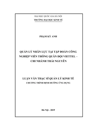 Quản lý nhân lực trong tài chính ngân hàng tại Viettel