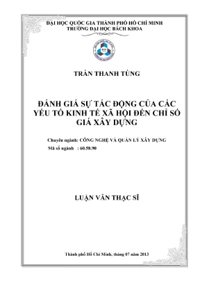 Đánh giá tác động của yếu tố kinh tế xã hội đến chỉ số