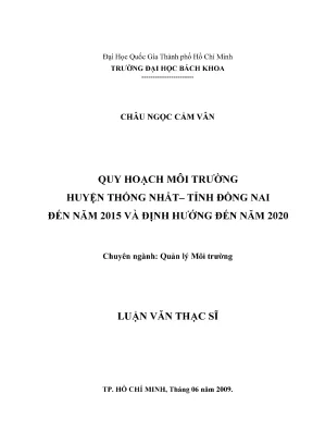 Quản lý môi trường huyện Thống Nhất, Đồng Nai: Đánh giá 