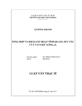 Nghiên cứu hoạt tính quang xúc tác của vật liệu