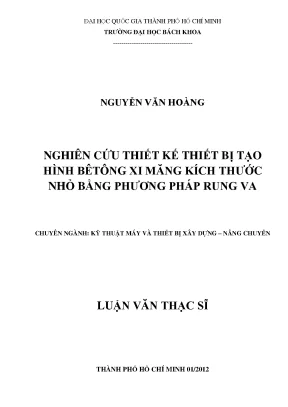 Thiết kế thiết bị tạo hình bê tông xi măng nhỏ bằng 