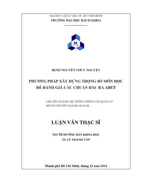 Phương Pháp Xây Dựng Trọng Số Môn Học Đánh Giá Chuẩn Đầu 