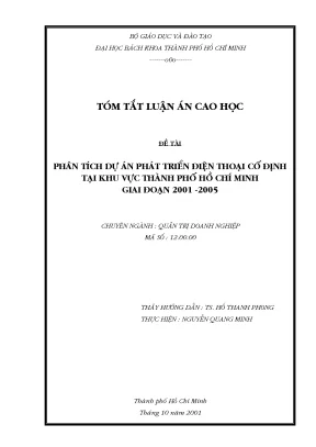 Phân Tích Dự Án Phát Triển Điện Thoại Cố Định Tại TP Hồ