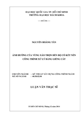 Ảnh hưởng của vùng xáo trộn đến độ cố kết nền công trình 