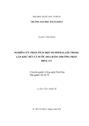 Nghiên cứu phthalate trong lăn khử mùi và nước hoa bằng