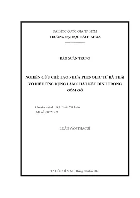 Nghiên cứu chế tạo nhựa phenolic từ bã thải vỏ điều làm
