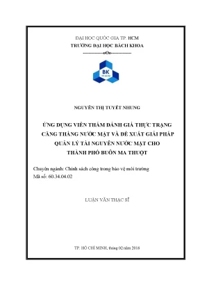Đánh giá căng thẳng nước mặt và giải pháp quản lý tài 