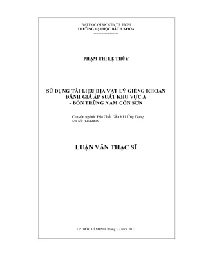 Đánh giá áp suất khu vực A Bồ Trũng Nam Côn Sơn qua tài 